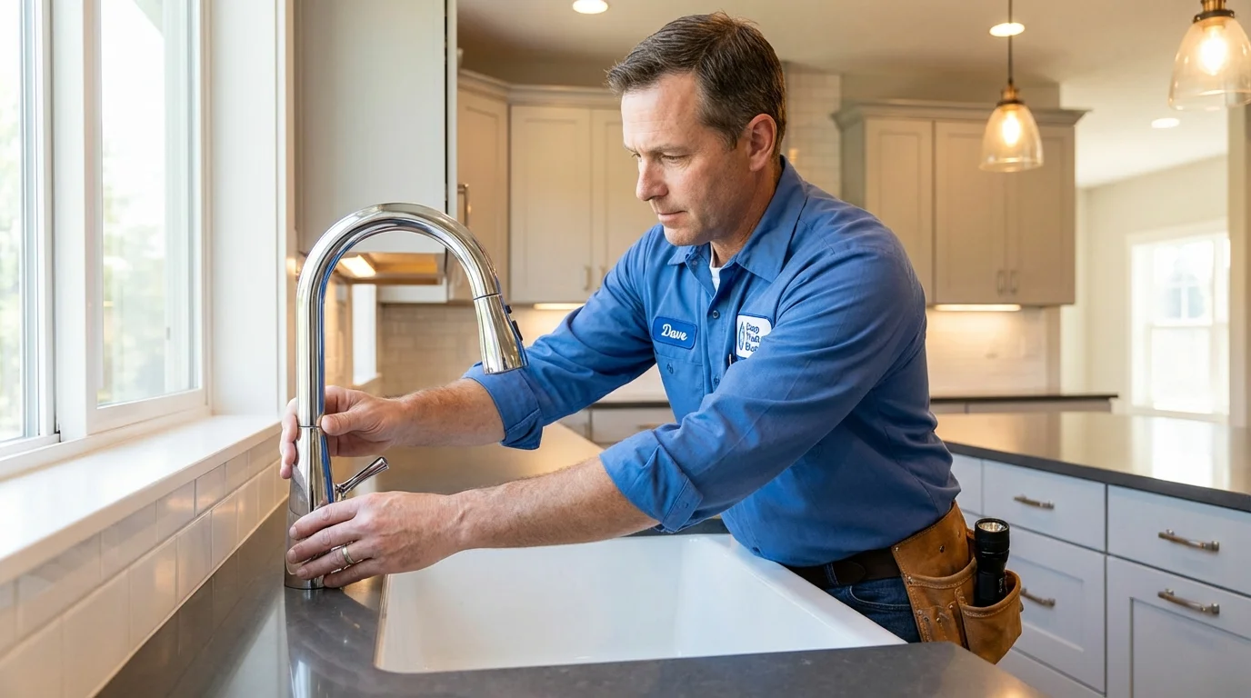 Kitchen faucet installation by Johns Plumbing LLC in Roby